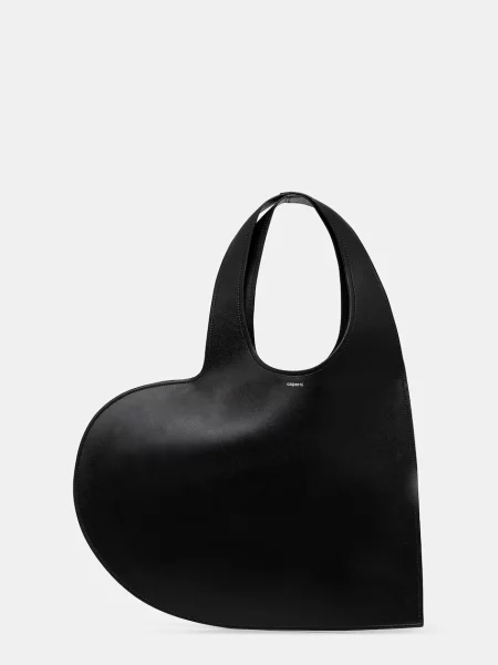 Geanta de piele Coperni din piele cu motiv cu inimi negru