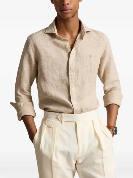 Πλεκτό polo Polo Ralph Lauren με σχέδιο με λαιμόκοψη v πράσινο