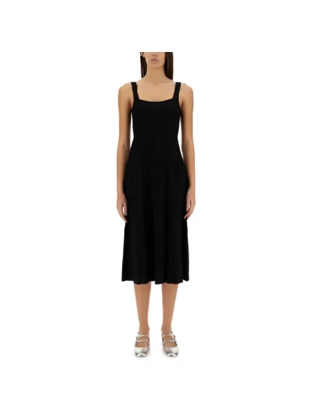 Dzianinowa sukienka midi Staud czarna