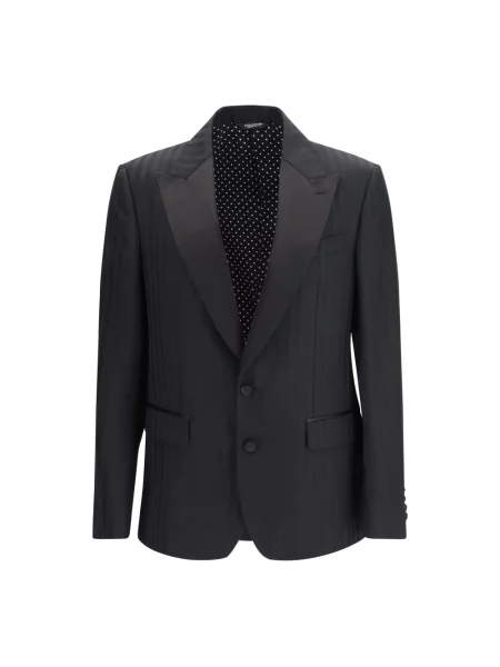 Marynarka Dolce And Gabbana w paski z paskiem czarna