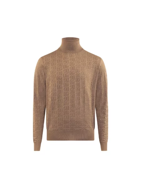 Haftowany sweter Dolce And Gabbana beżowy