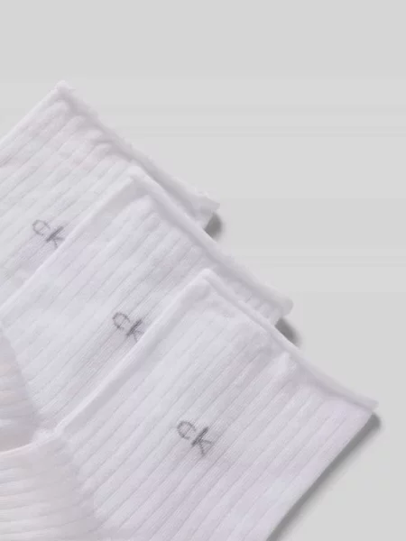 Skarpety z detalem z logo w zestawie 2 szt. Ck Calvin Klein białe