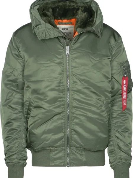 ALPHA INDUSTRIES Prijelazna jakna maslinasta / narančasta / crvena / bijela zelena