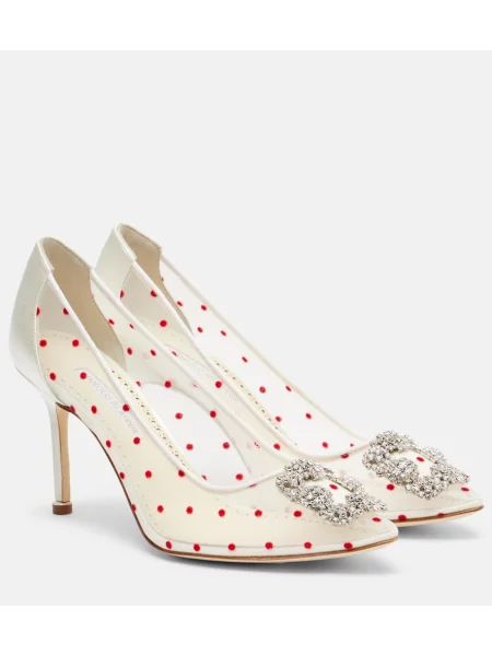 Pantofi cu toc Manolo Blahnik cu buline