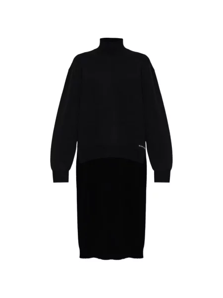 Pulover Alexander Wang asimetric cu autograf negru