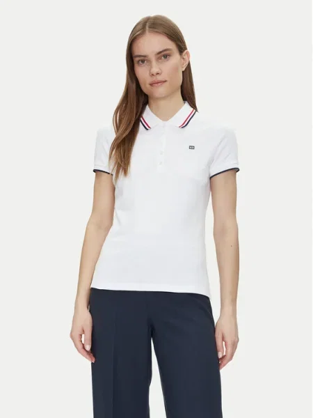 Тениска с яка Tommy Hilfiger бяло