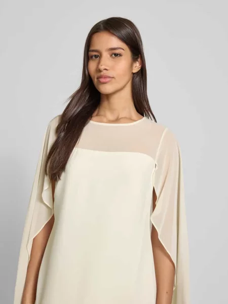 Sukienka koktajlowa z szerokimi rękawami model ‘LAVATI’ Ralph Lauren biała