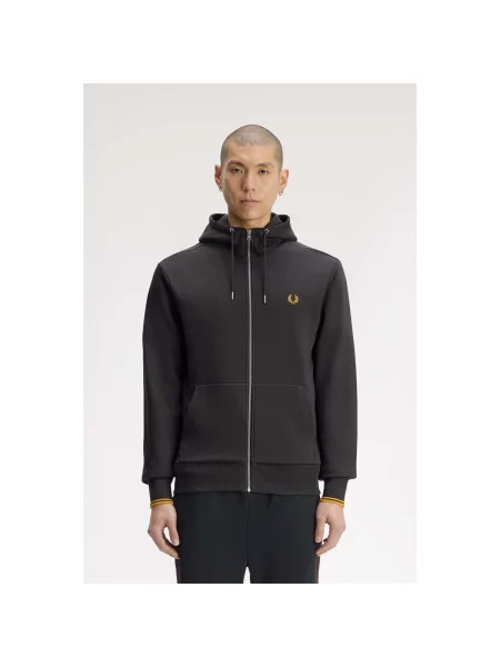 Hanorac cu glugă Fred Perry cu glugă gri
