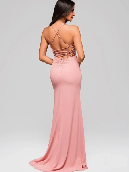 Rochie de seară Edoti de costum roz