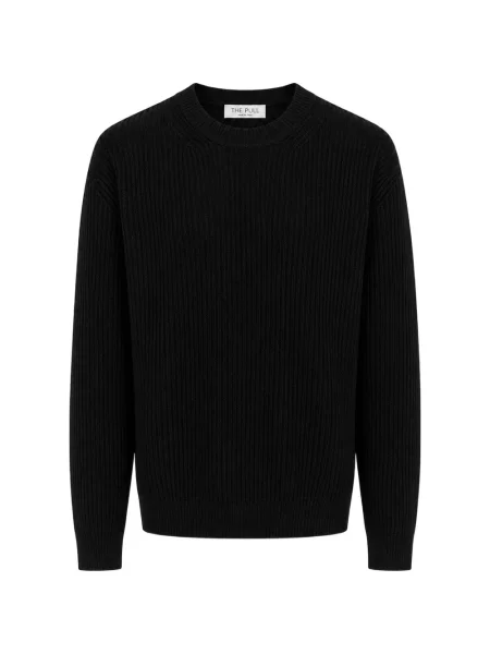 Pulover The Pull cu decolteu rotund negru