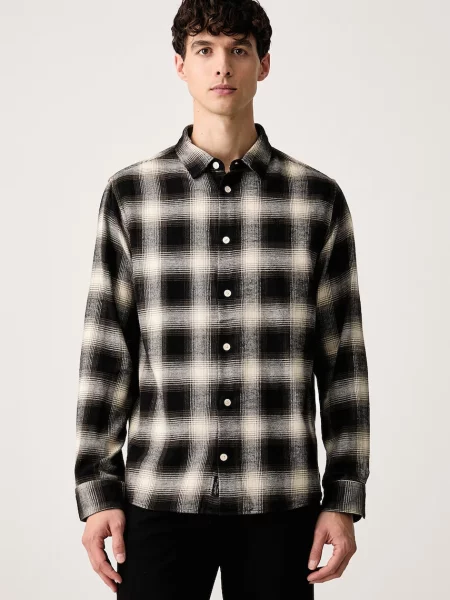 AllSaints Cămașă Baseline | Relaxed fit verde