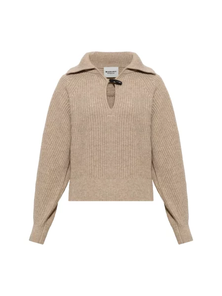 Sweter z golfem Isabel Marant wełniany do golfa beżowy