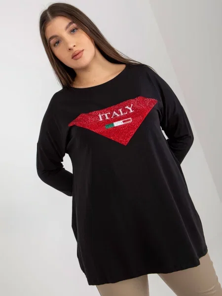 Bluză Fashionhunters cu aplicații negru