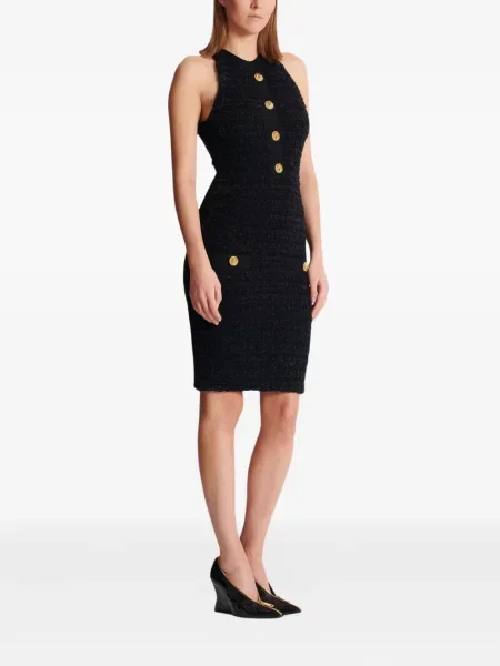 Rochie mini Balmain din tweed de costum negru