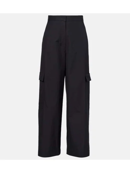 Pantaloni cargo 's Max Mara cu talie înaltă negru