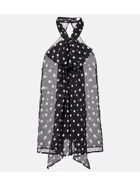 Top Nina Ricci de mătase transparente negru