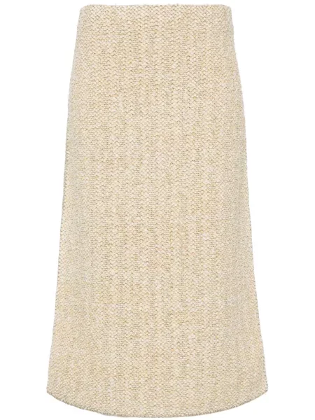 Osłona spódnica ołówkowa Fabiana Filippi tweedowa złota