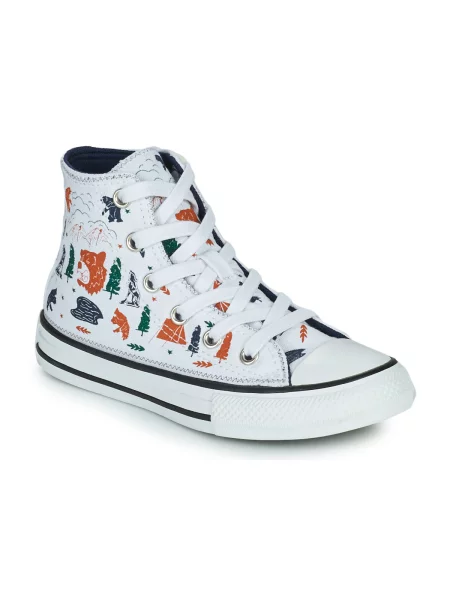 Členkové topánky Converse biela