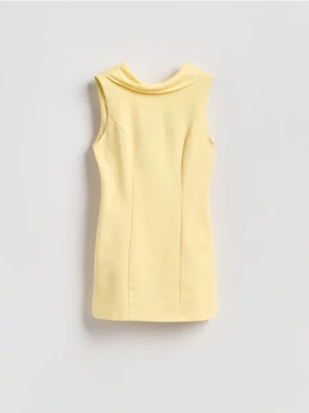 Reserved Rochie mini legată în talie galben-deschis galben