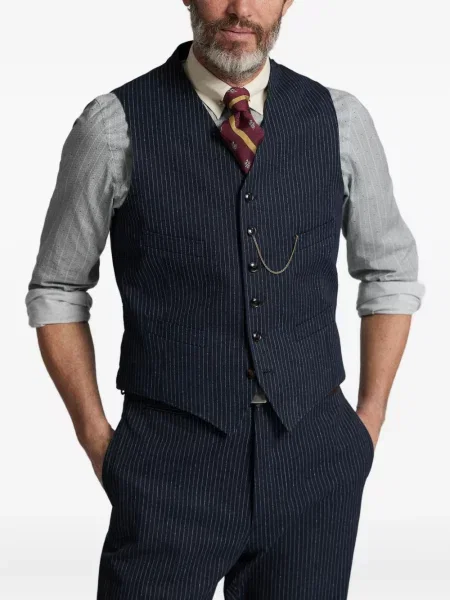 Елек Ralph Lauren Rrl на райета синьо