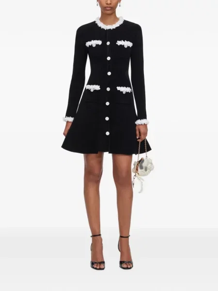 Rochie mini Self-portrait tricotate negru