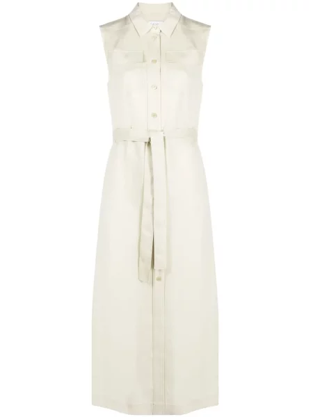 Sukienka koszulowa Calvin Klein bez rękawów garniturowa zielona