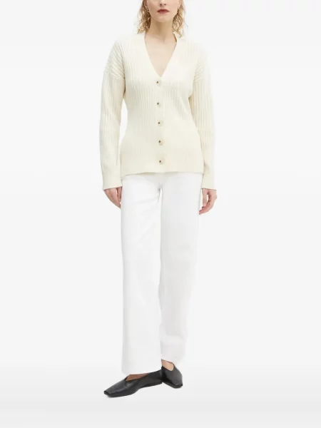 Kardigan Bruuns Bazaar prążkowany biały