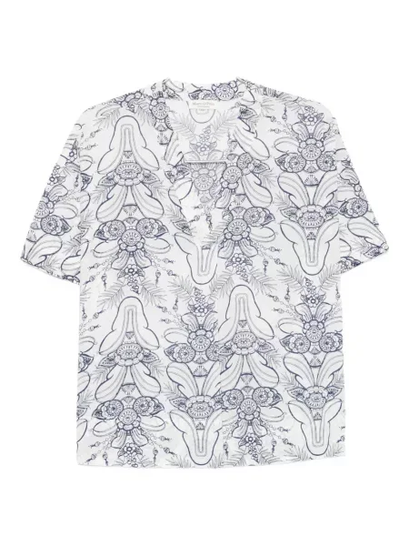 Top Marc O'polo cu model floral cu imagine scurt alb