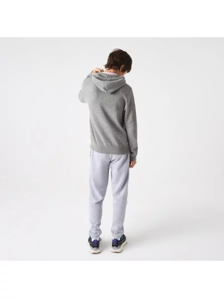 Lacoste Sweter Z Kapturem O Klasycznym Kroju I Kontrastowym Wnętrzu szary