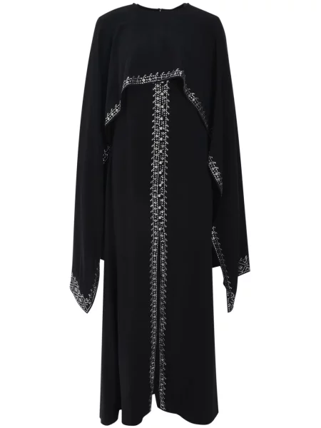 Rochie maxi Rabanne cu broderie lungă de costum negru