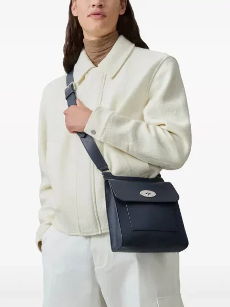 Iš natūralios odos rankinė Mulberry mėlyna