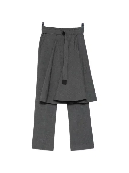 Cu centură pantaloni Sacai gri