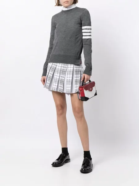 Megztinis Thom Browne iš merino vilnos pilka