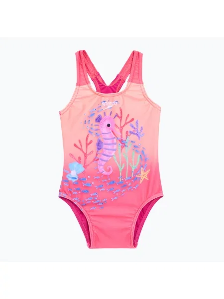 Gyerek egyberészes fürdőruha Speedo Digital Printed bloominous pink/cupid coral. Méret: cm rózsaszín