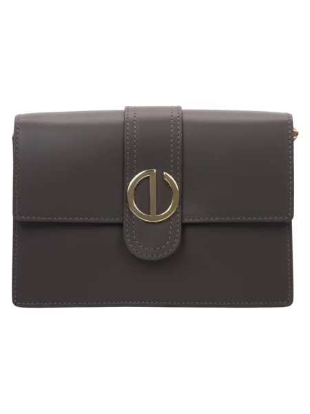 Torebka Estro skórzana brązowa