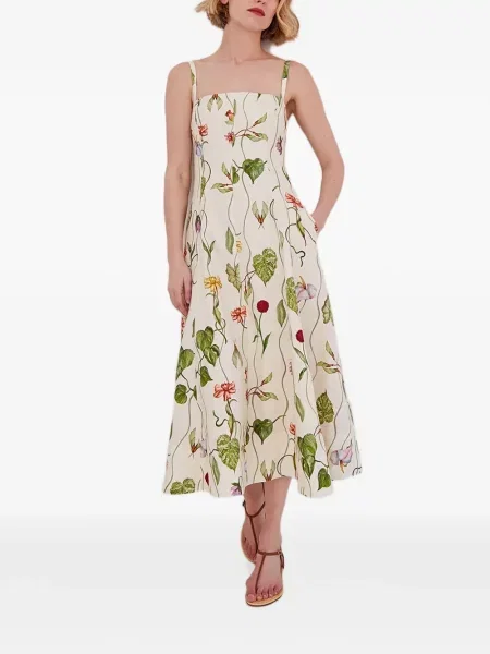 Rochie Cara Cara de in cu model floral cu imagine alb