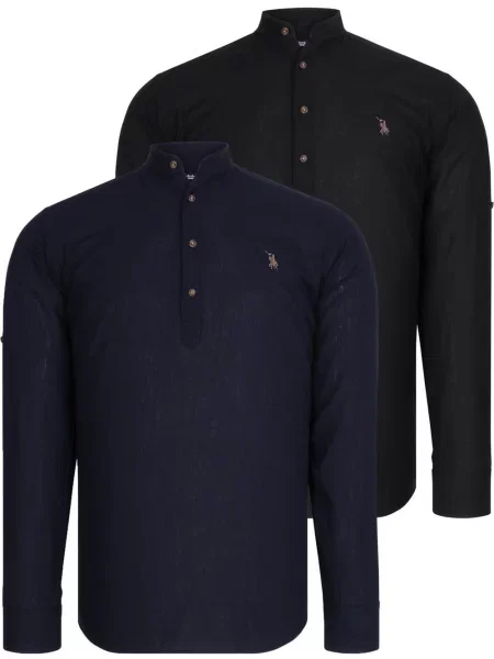 Gulerat cămașă Dewberry negru