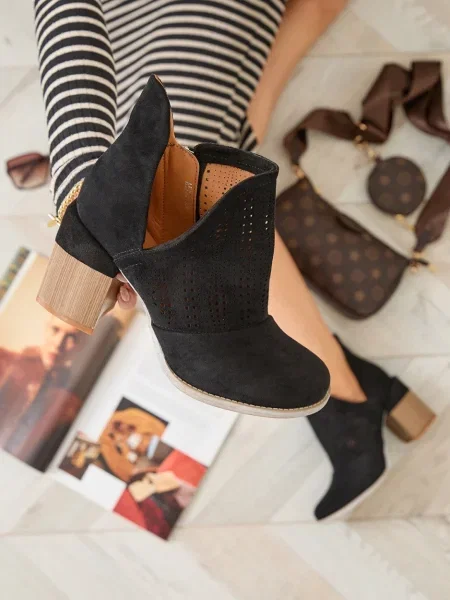 Botine Resti ajurate negru