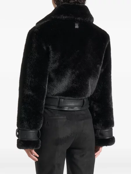 Cu centură geanta de piele Manière De Voir negru