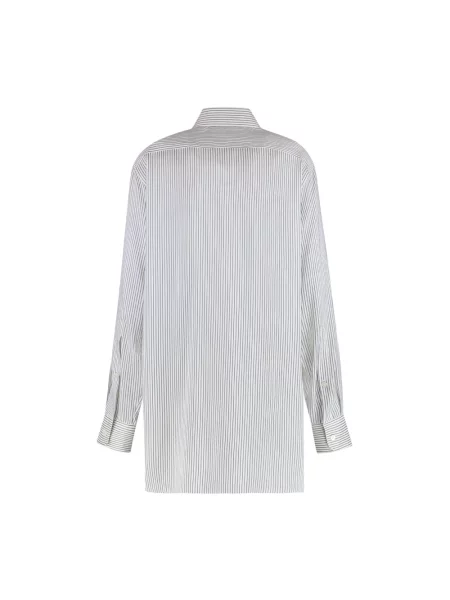 Koszula Stella Mccartney w paski z paskiem biała
