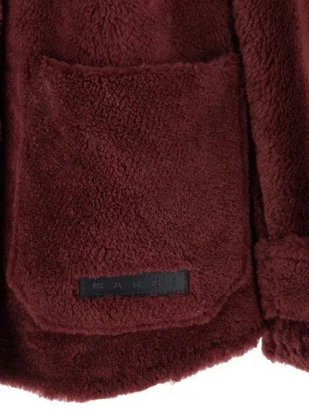 Geacă Marni din fleece cu glugă roșu