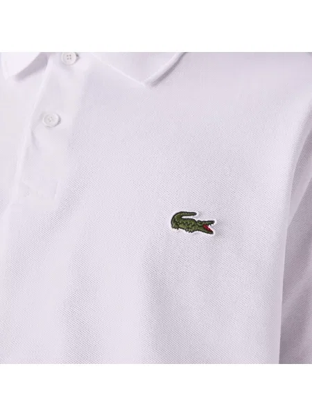 Lacoste Elastyczna Koszulka Polo Regularny Krój Marki biała