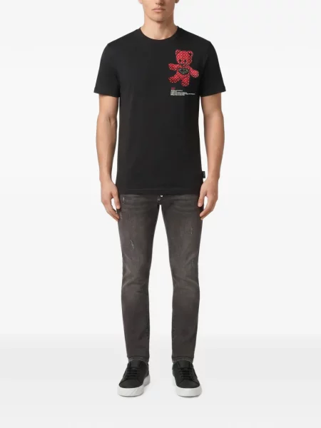 Ursuleț de pluș tricou Philipp Plein din jerseu negru