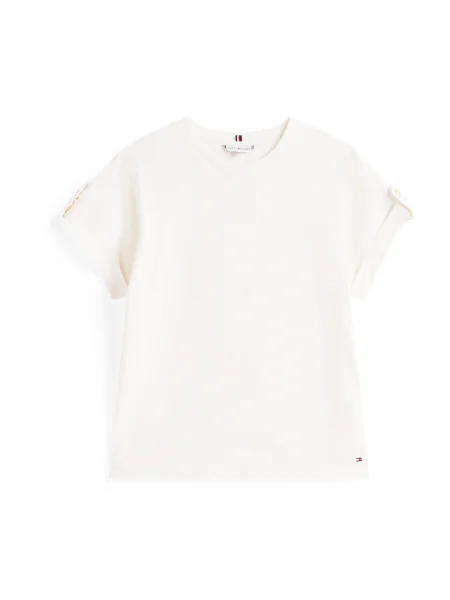 Tommy Hilfiger Majica Gold Button Regular Fit bela