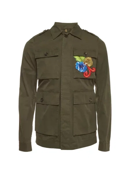 Geacă Dsquared2 cu model floral cu aplicații verde