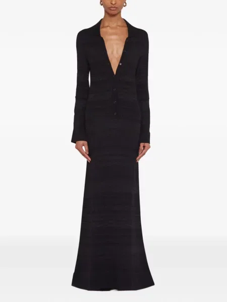 Rochie maxi Laneus tricotate negru