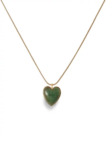 Colier Jennifer Fisher cu motiv cu inimi verde