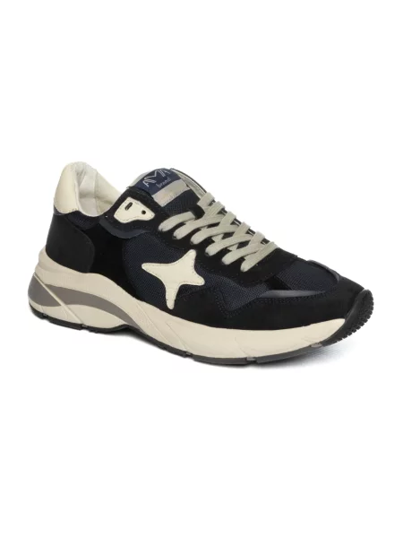 Sneakersy Ama Brand skórzane niebieskie