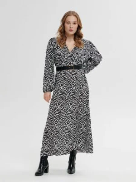 Sinsay Vzorované maxi šaty Vícebarevná