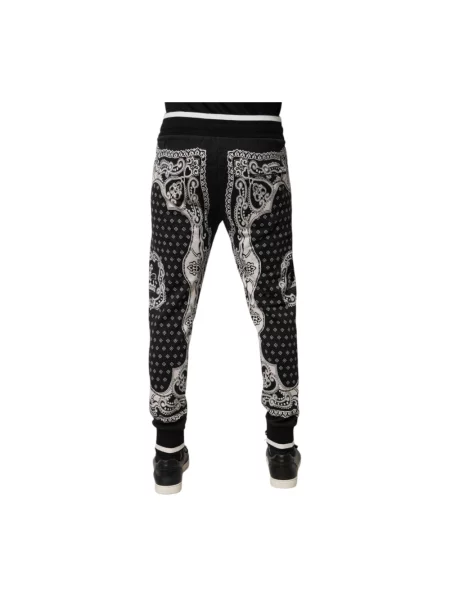 Joggery Dolce And Gabbana z nadrukiem czarne